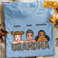 Personalized Leopard Grandma Cute Grandkids Laying Head On Arms Shirt - Hoodie - Sweatshirt 22905 thumb 1
