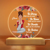 Personalized  Gift For Daughter Be Strong Plaque LED Lamp Night Light 22906 thumb 1