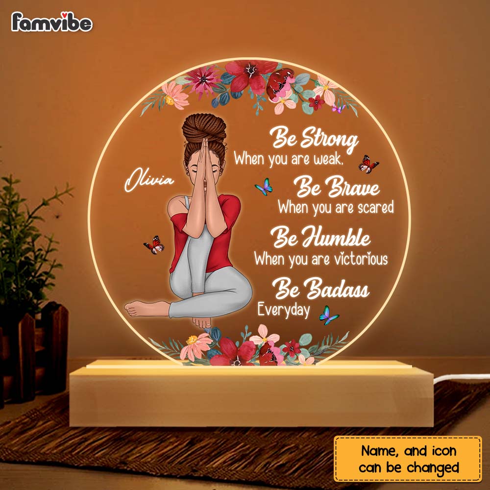 Personalized  Gift For Daughter Be Strong Plaque LED Lamp Night Light 22906 Primary Mockup