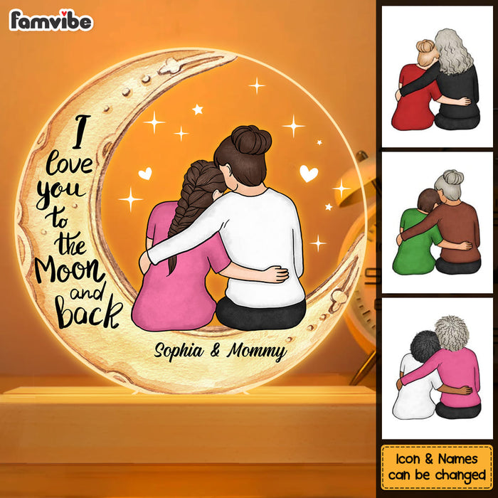 Personalized Gift For Daughter Love You To The Moon Plaque LED Lamp Night Light 22909 1