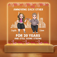 Personalized Couple Annoying Each Other Plaque LED Lamp Night Light 22715 thumb 1