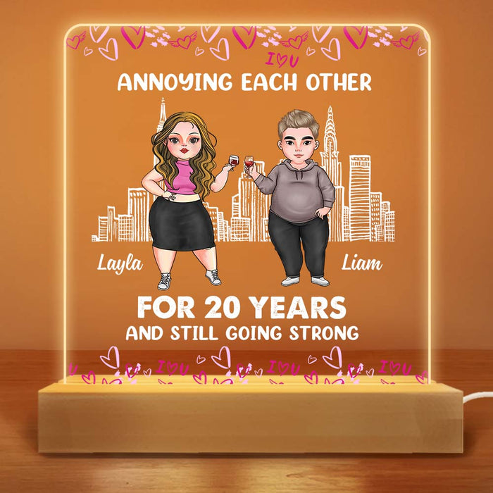 Personalized Couple Annoying Each Other Plaque LED Lamp Night Light 22715 1