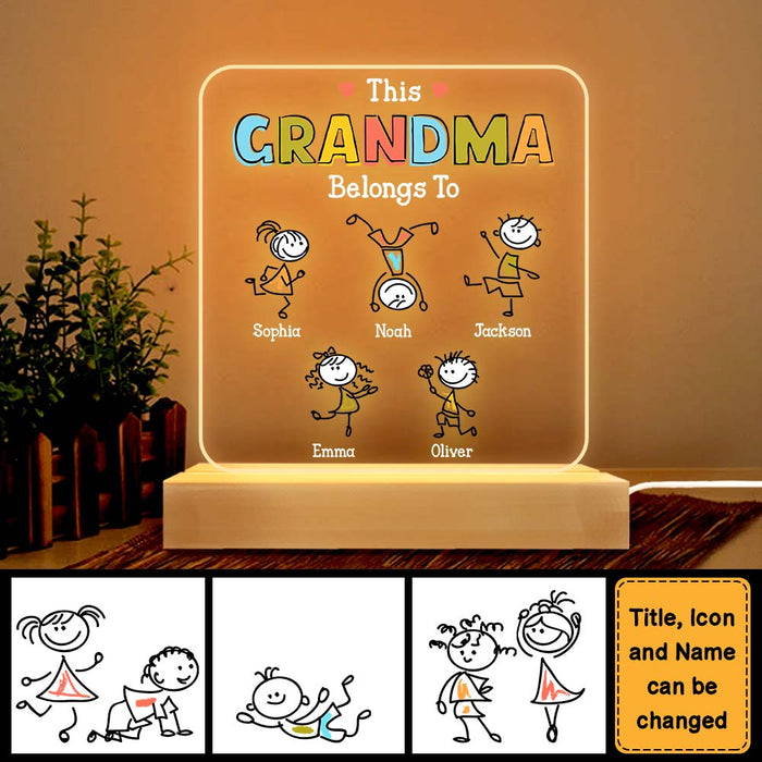 Personalized Gift Grandma Belong Plaque LED Lamp Night Light 22913 1