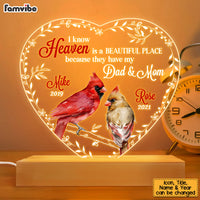 Personalized Heaven Is A Beautiful Place Heart Plaque LED Lamp Night Light 22914 thumb 1