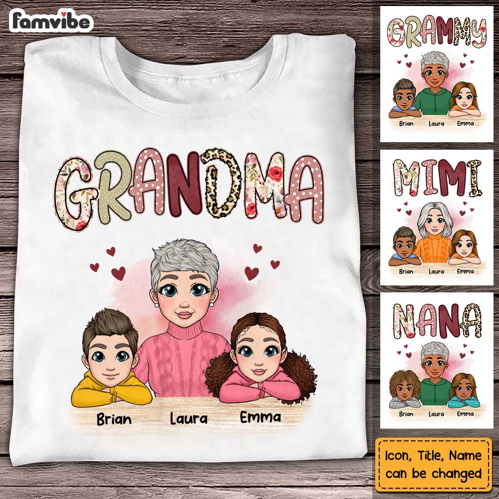 Personalized Grandma Mimi Abuela With Grandkids Shirt 22917 Primary Mockup