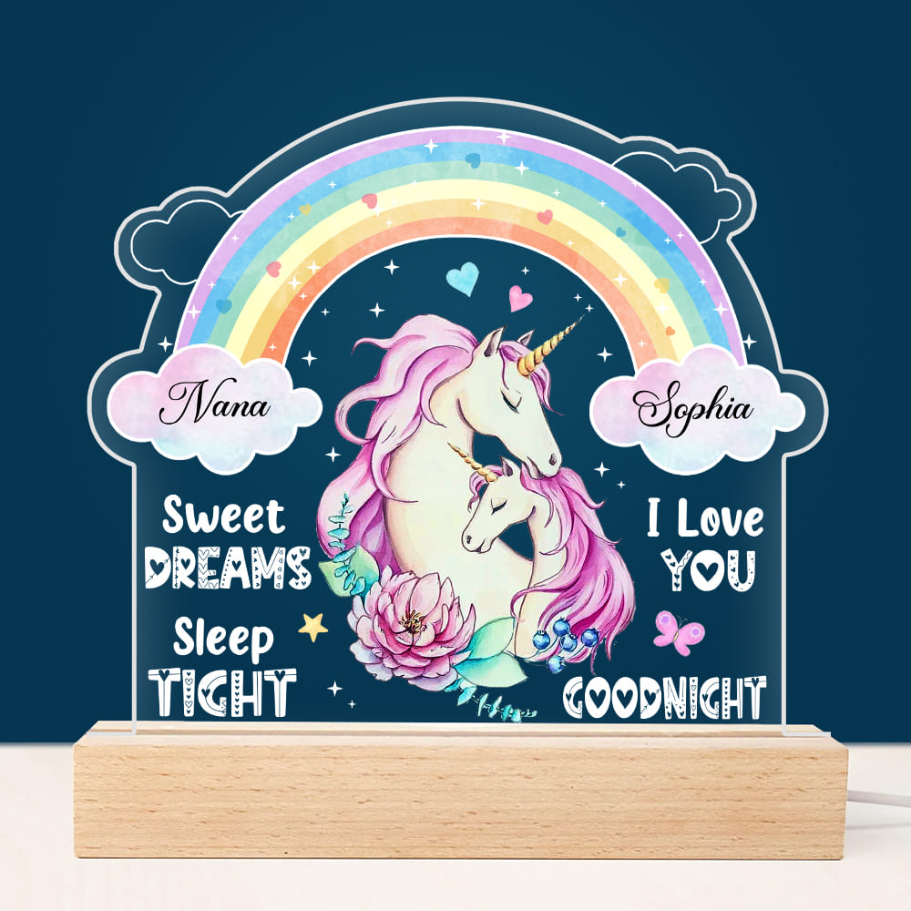 Personalized Gift For Granddaughter Sweet Dreams   I Love You  Goodnight Plaque LED Lamp Night Light 22925 Primary Mockup