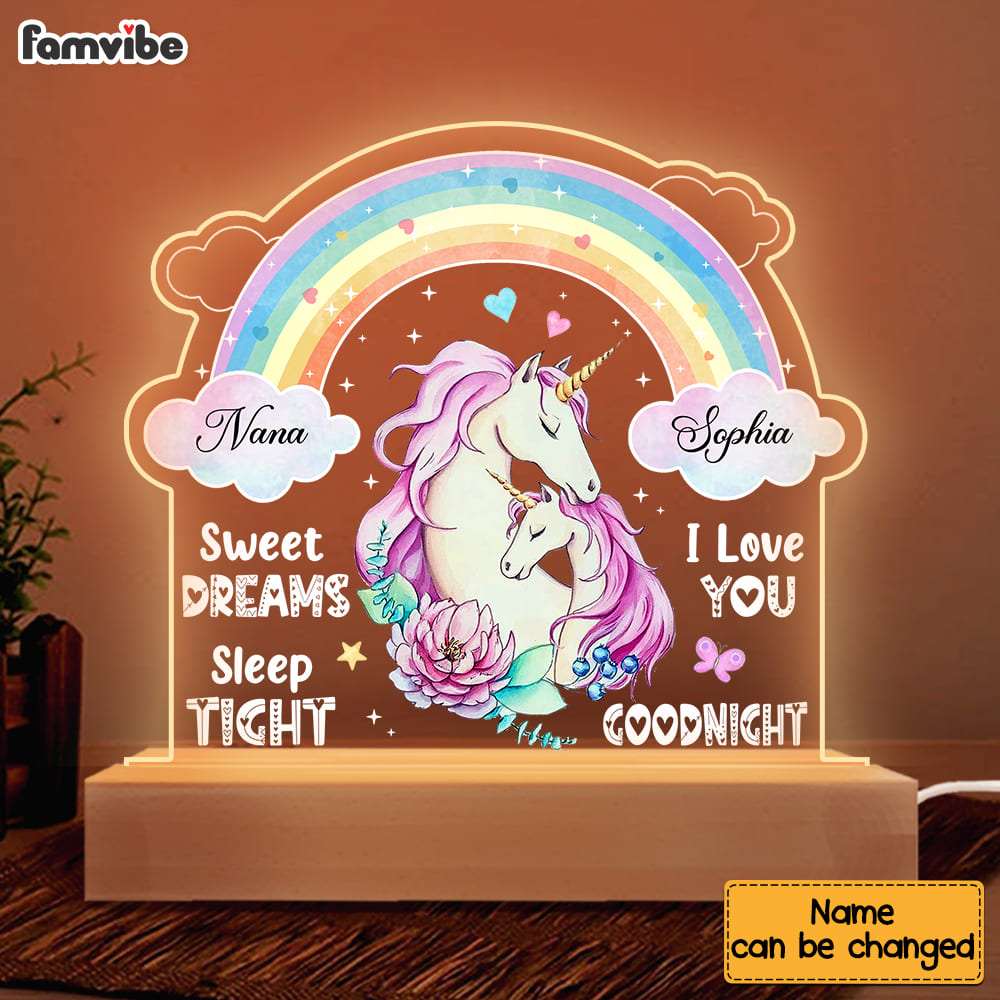 Personalized Gift For Granddaughter Sweet Dreams   I Love You  Goodnight Plaque LED Lamp Night Light 22925 Primary Mockup