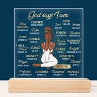 Personalized Daughter God Says I Am Bible Verses Plaque LED Lamp Night Light 22926 thumb 1