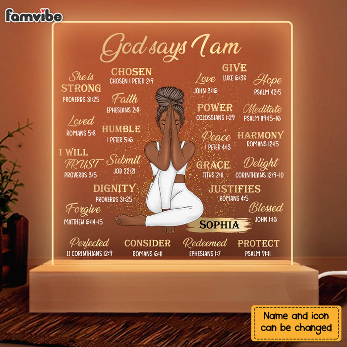 Personalized Daughter God Says I Am Bible Verses Plaque LED Lamp Night Light 22926 1