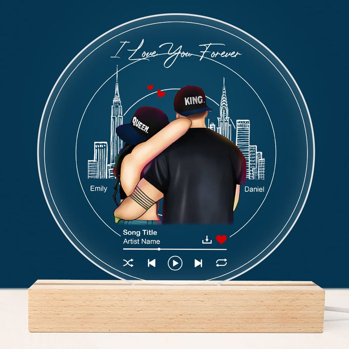 Personalized Couples Custom Song Music Record Plaque LED Lamp Night Light 22927 1