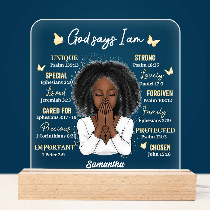 Personalized  Gift For Daughter God Says I Am Plaque LED Lamp Night Light 22929 1