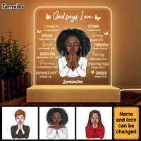 Personalized  Gift For Daughter God Says I Am Plaque LED Lamp Night Light 22929 thumb 1