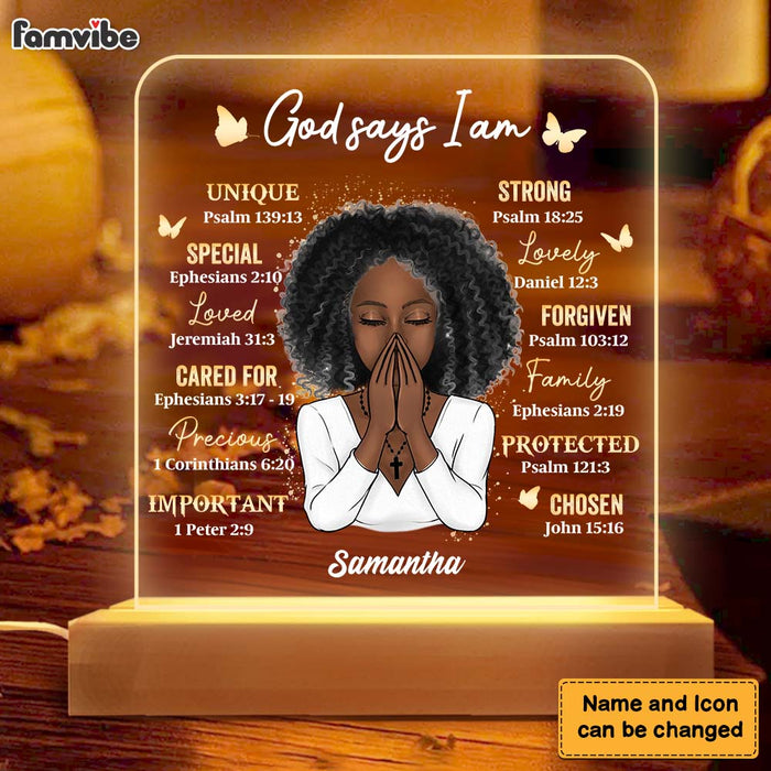 Personalized  Gift For Daughter God Says I Am Plaque LED Lamp Night Light 22929 1