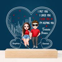 Personalized I Met You I Liked You I'm Keeping You Couples Plaque LED Lamp Night Light 22930 thumb 1