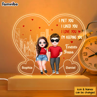 Personalized I Met You I Liked You I'm Keeping You Couples Plaque LED Lamp Night Light 22930 thumb 1