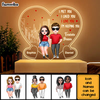 Personalized I Met You I Liked You I'm Keeping You Couples Plaque LED Lamp Night Light 22930 thumb 1