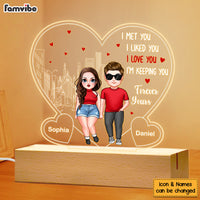 Personalized I Met You I Liked You I'm Keeping You Couples Plaque LED Lamp Night Light 22930 thumb 1