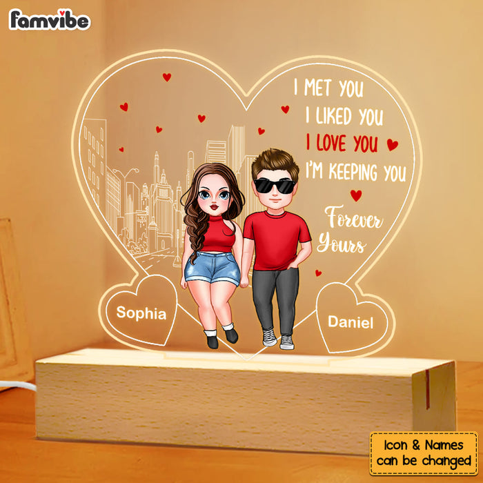 Personalized I Met You I Liked You I'm Keeping You Couples Plaque LED Lamp Night Light 22930 1