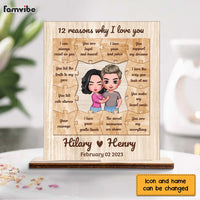 Personalized 12 Reasons Why I Love You Love Puzzle Piece Wood Plaque 22933 thumb 1