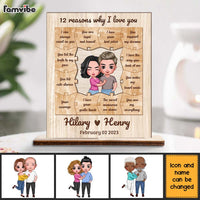 Personalized 12 Reasons Why I Love You Love Puzzle Piece Wood Plaque 22933 thumb 1