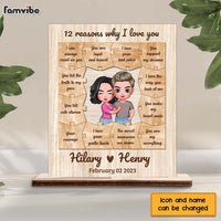 Personalized 12 Reasons Why I Love You Love Puzzle Piece Wood Plaque 22933 thumb 1