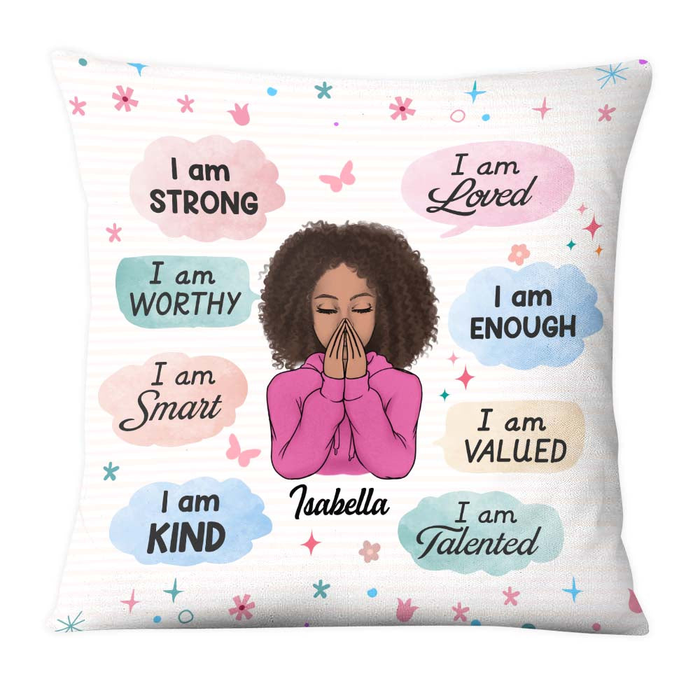 Personalized Gift For Daughter I Am Strong Pillow 22935 Primary Mockup