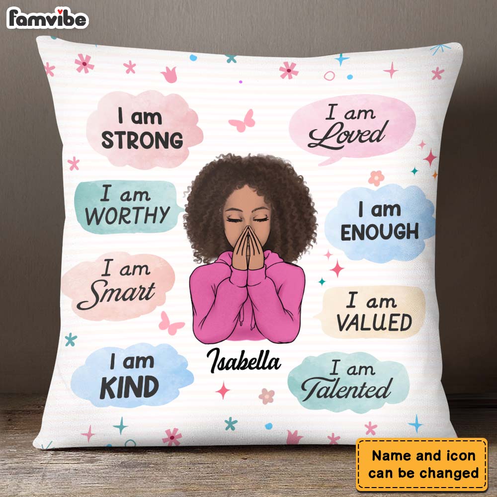 Personalized Gift For Daughter I Am Strong Pillow 22935 Primary Mockup