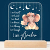 Personalized Gift For Granddaughter Baby I Am Kind Elephant Animals Nursery Plaque LED Lamp Night Light 22941 1