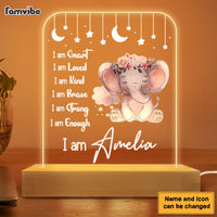 Personalized Gift For Granddaughter Baby I Am Kind Elephant Animals Nursery Plaque LED Lamp Night Light 22941 thumb 1