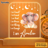 Personalized Gift For Granddaughter Baby I Am Kind Elephant Animals Nursery Plaque LED Lamp Night Light 22941 thumb 1