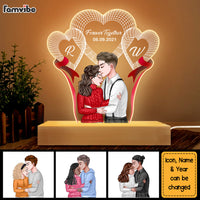 Personalized Couples Heart Forever Together Since Plaque LED Lamp Night Light 22942 thumb 1