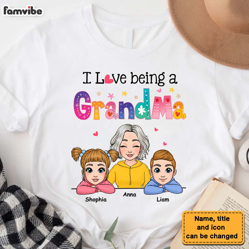 Personalized Love Being Grandma With Grandkids Shirt 22955 Primary Mockup