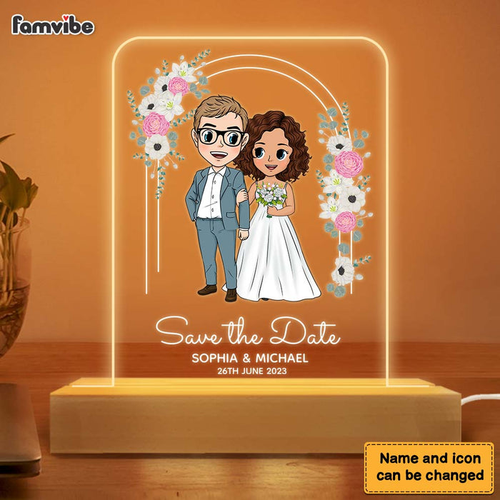Personalized Gift For Anniversary Bride Groom Wedding Plaque LED Lamp Night Light 22956 1