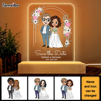 Personalized Gift For Anniversary Bride Groom Wedding Plaque LED Lamp Night Light 22956 thumb 1