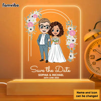 Personalized Gift For Anniversary Bride Groom Wedding Plaque LED Lamp Night Light 22956 thumb 1