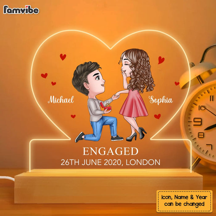Personalized Engagement Gifts For Couple Plaque LED Lamp Night Light 22957 1