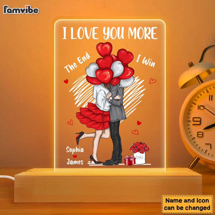 Personalized Couple I Love You More Plaque LED Lamp Night Light 22960 1