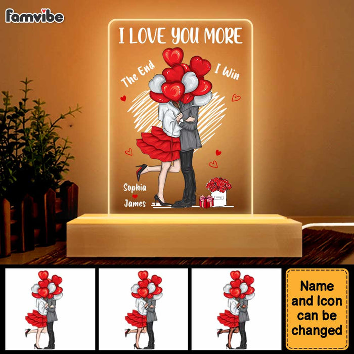 Personalized Couple I Love You More Plaque LED Lamp Night Light 22960 1