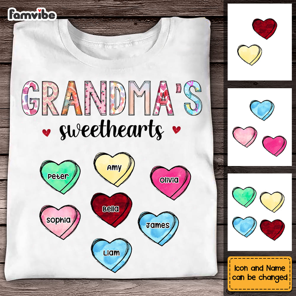 Personalized Grandma's Sweethearts Shirt 22962 Primary Mockup