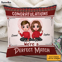Personalized Congratulations You're a Perfect Match Funny Valentines Wedding Couples Pillow 22963 thumb 1