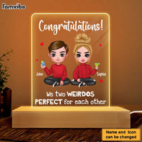 Personalized Congratulations You Two Weirdos Are Perfect For Each Other Funny Valentines Wedding Couples Plaque LED Lamp Night Light 22964 thumb 1