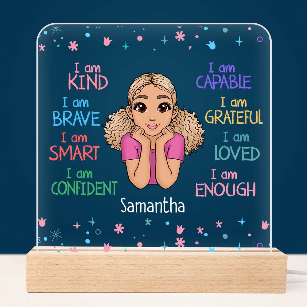 Personalized Gift For Granddaughter I Am Kind Plaque LED Lamp Night Light 22969 Primary Mockup
