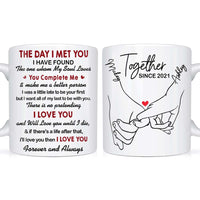 Personalized Couple Pinky Promise Holding Hands The Day I Met You Mug 22976 thumb 1