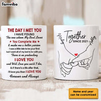 Personalized Couple Pinky Promise Holding Hands The Day I Met You Mug 22976 thumb 1