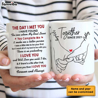 Personalized Couple Pinky Promise Holding Hands The Day I Met You Mug 22976 thumb 1