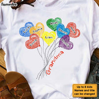 Personalized Heart Shaped Hand Drawn Balloons Grandma Nana Mimi Abuela Shirt - Hoodie - Sweatshirt 22980 thumb 1