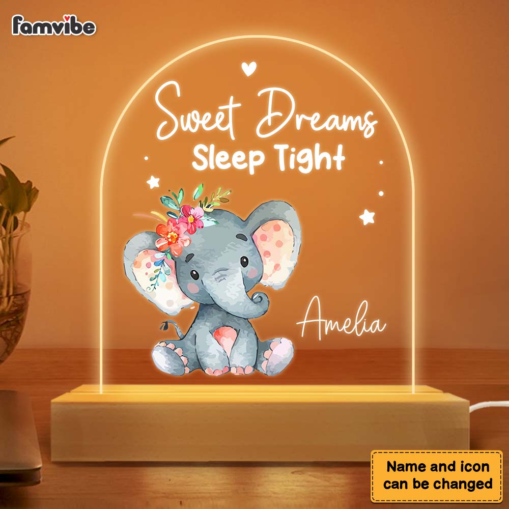 Personalized Baby Animal Plaque LED Lamp Night Light 22982 Primary Mockup