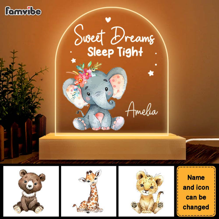 Personalized Baby Animal Plaque LED Lamp Night Light 22982 1