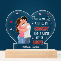 Personalized Gift For Him For Her Couple Whole Lot Of Love Plaque LED Lamp Night Light 22984 thumb 1