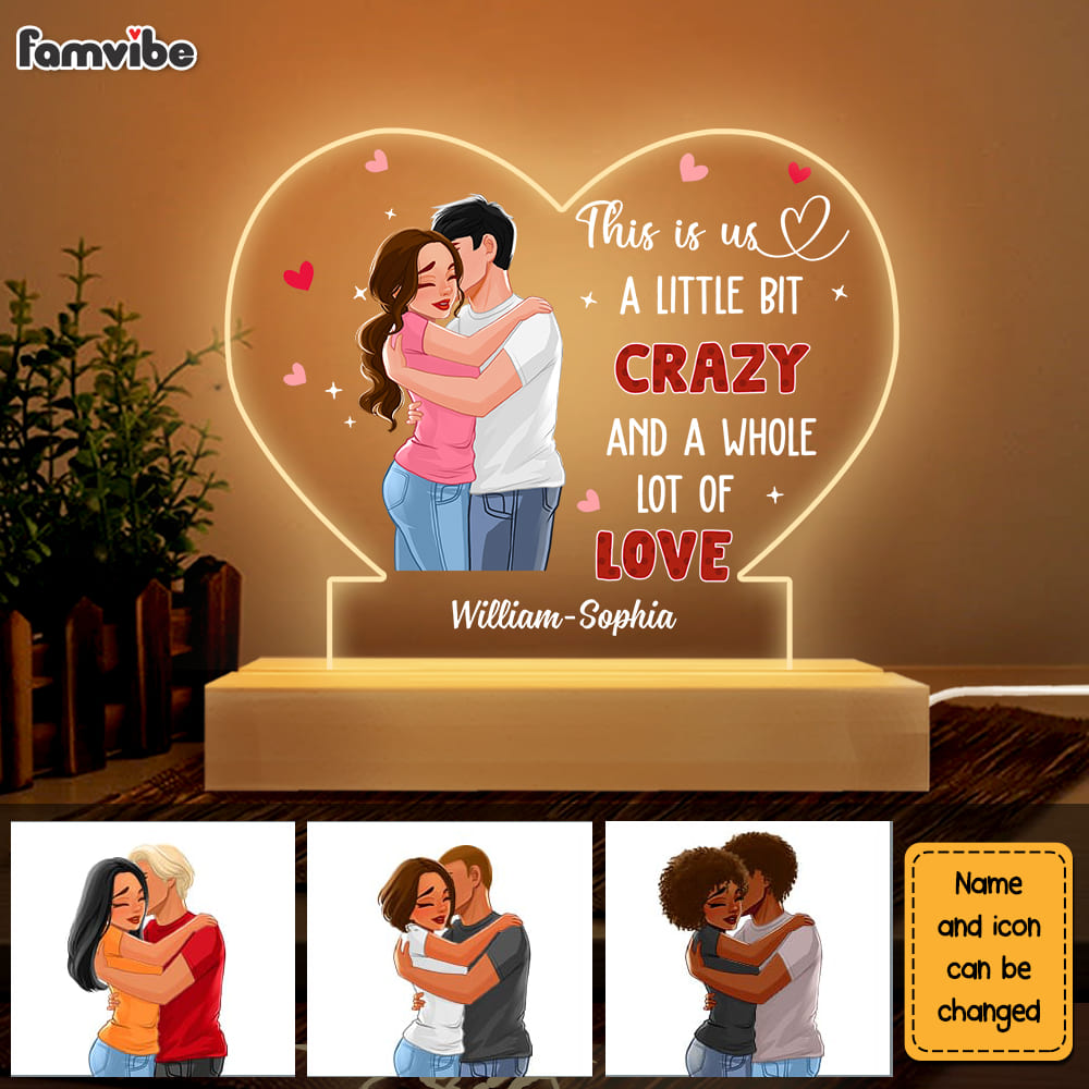 Personalized Gift For Him For Her Couple Whole Lot Of Love Plaque LED Lamp Night Light 22984 Primary Mockup